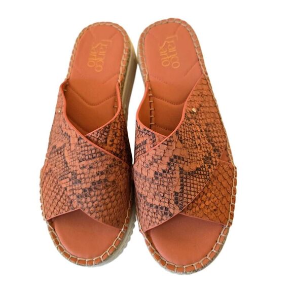 Franco Sarto Womens Birch Slide Snake Print Leather Platform Sandals Size 9.5 - Picture 7 of 11